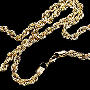 8MM GOLD PLATED ROPE CHAIN NECKLACE ( 8MM30 )