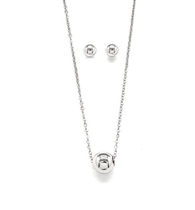 SILVER NECKLACE SET BALLS ( 1011 SL )