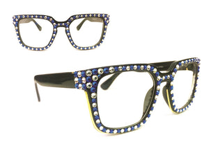 CLEAR BLUE Swarovski Stones Glasses UV 400 ( 17 )