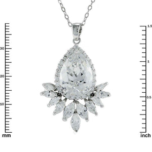 SILVER NECKLACE CZ CUBIC ZIRCONIA STONES ( 2147 )