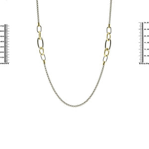 34" Two Tone Rhodium Plated Linked Necklace ( 2760 )