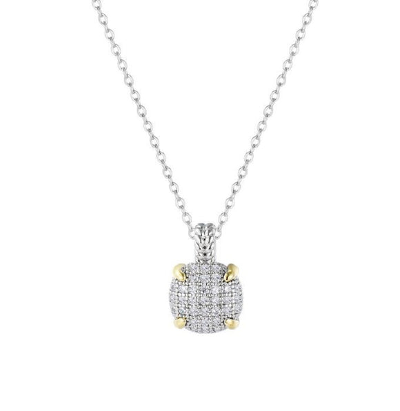 SILVER NECKLACE CLEAR CZ CUBIC ZIRCONIA STONES ( 3166 S )