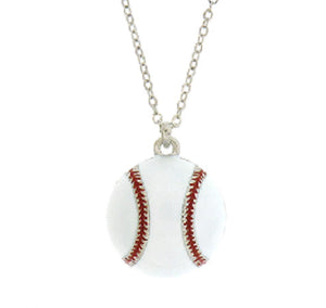 White Baseball Charm Necklace ( 7262 )