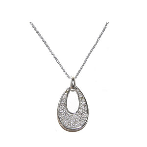 SILVER NECKLACE CLEAR CZ CUBIC ZIRCONIA STONES ( 992 S )
