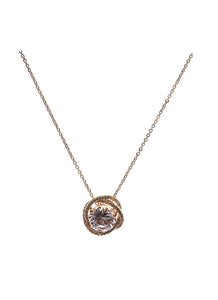 GOLD NECKLACE CLEAR CZ CUBIC ZIRCONIA STONES ( 20749 CLGD )