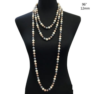 12mm 96" Multi Color Pearl Endless Necklace ( 9612 )