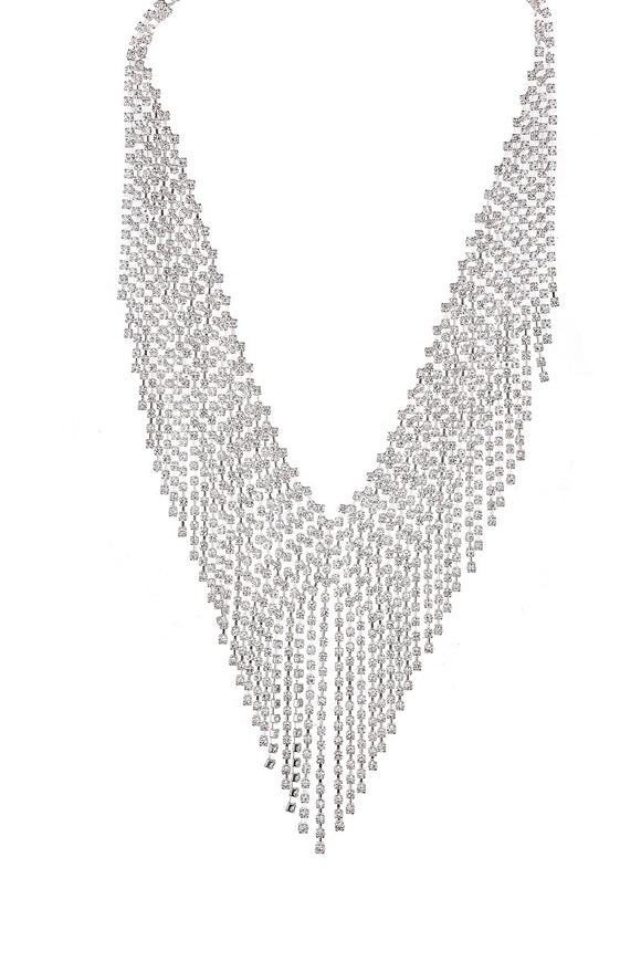 SILVER CLEAR NECKLACE ( 20662 CLSV )