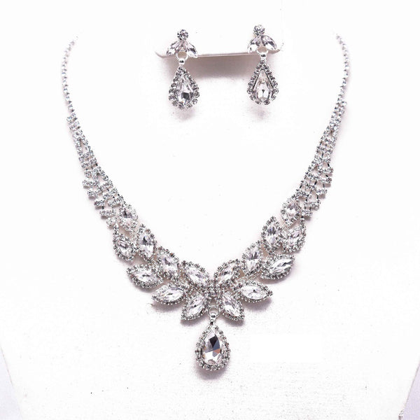 NS601CS Rhinestone Necklace and Earring Set Pure Glam