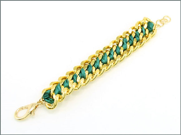 GOLD GREEN CHAIN BRACELET ( 03783 GLGRN )