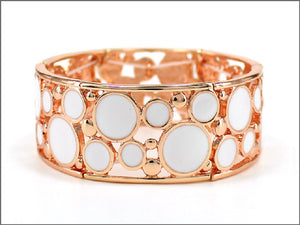 ROSE GOLD WHITE STRETCH BRACELET ( 04483 RGWHT )