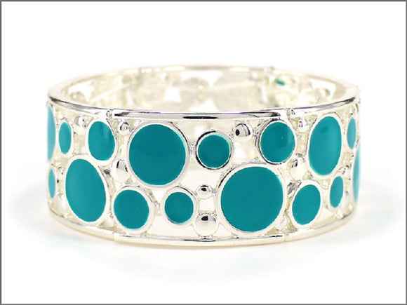 SILVER TURQUOISE STRETCH BRACELET ( 04483 SVTQS )