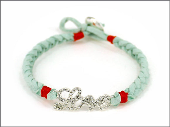 MINT SILVER LOVE CLEAR STONES BRACELET ( 04538 SVMNT )