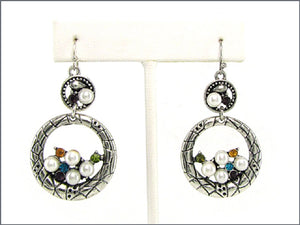 SILVER EARRINGS PEARLS ( 0720 SB )