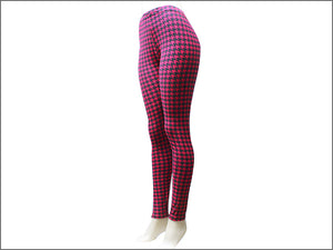 Red and Black Houndstooth Leggings