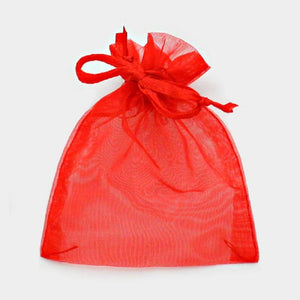 3" x 3.5" Red Organza Gift Bag 12 Pieces - Ohmyjewelry.com