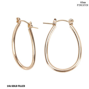 60mm 14 Gold Filled Pincatch Hoop Earrings ( P10-60 G )