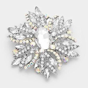 Large Clear and AB Rhinestone Brooch ( 1041 SAB )