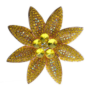 GOLD BROOCH YELLOW STONES ( 1392 GYE )