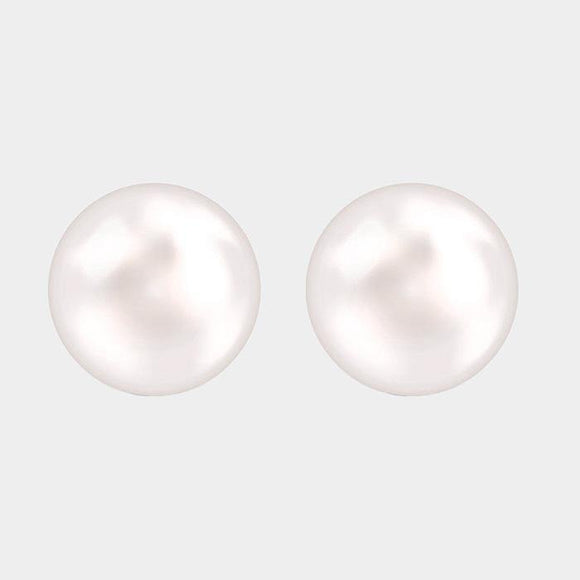 1 DOZEN 10mm WHITE PEARL STUD EARRINGS ( 1001 ) - Ohmyjewelry.com