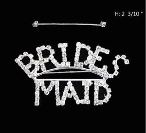 Silver Clear Rhinestone "BRIDES MAID" Brooch ( 1003 )