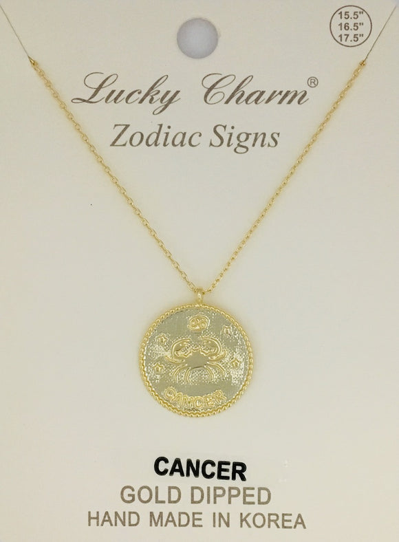 GOLD DIPPED NECKLACE CANCER ZODIAC SIGN PENDANT ( 1575 TGCAN )