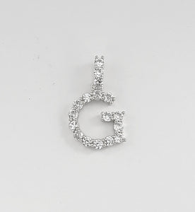 SILVER G PENDANT CLEAR CZ CUBIC ZIRCONIA STONES