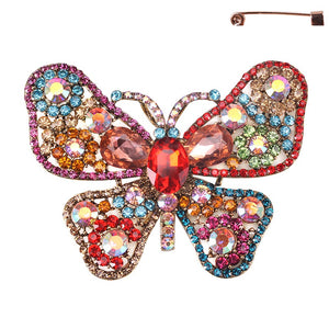 3 1/2" Large Multi Color Butterfly Brooch (PY 12034MT)