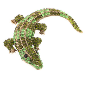 Large 4" Green Alligator Brooch Pin ( P1247 GR)