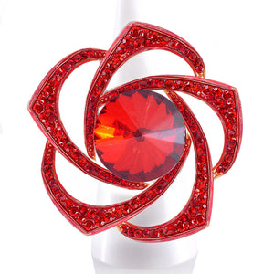 GOLD STRETCH RING RED STONES ( 1295 GRD )