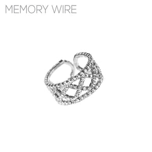 SILVER MEMORY WIRE RING CLEAR STONES ( 1427 CRS )