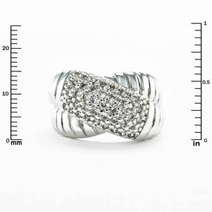 SILVER RING CLEAR CZ CUBIC ZIRCONIA STONES SIZE 7 ( 2593 SIZE 7 )