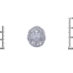 SILVER RING CLEAR CZ CUBIC ZIRCONIA STONES SIZE 7 ( 2967 SIZE 7 )