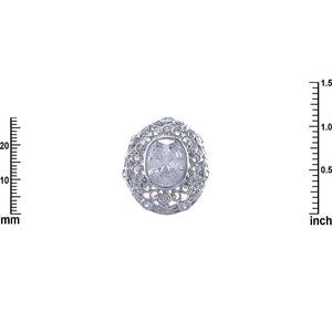 SILVER RING CLEAR CZ CUBIC ZIRCONIA STONES SIZE 9 ( 2967 SIZE 9 )