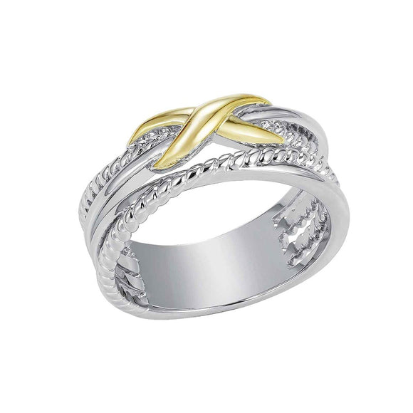 SILVER GOLD RING SIZE 7 ( 3230 SIZE 7 )