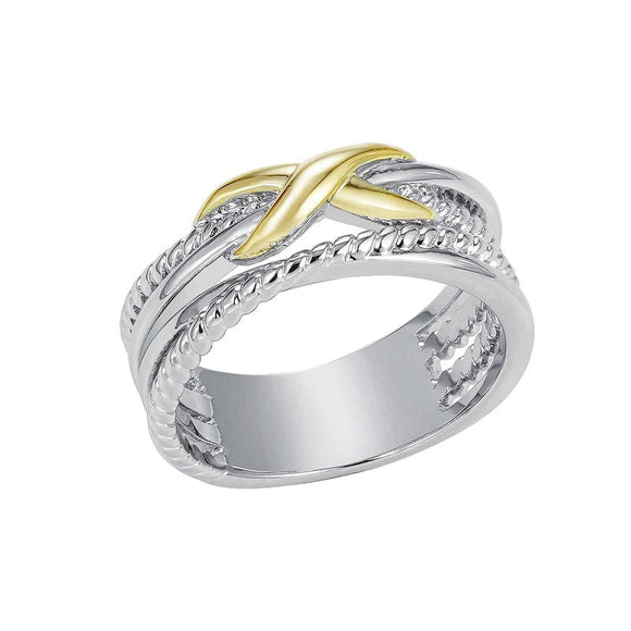 SILVER GOLD RING SIZE 7 ( 3230 SIZE 6 )