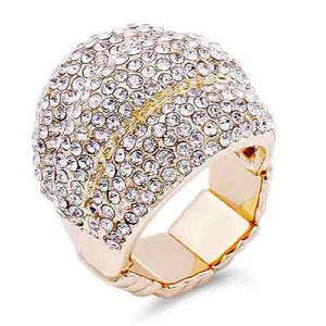 GOLD STRETCH RING CLEAR STONES ( 2100 GDCL )