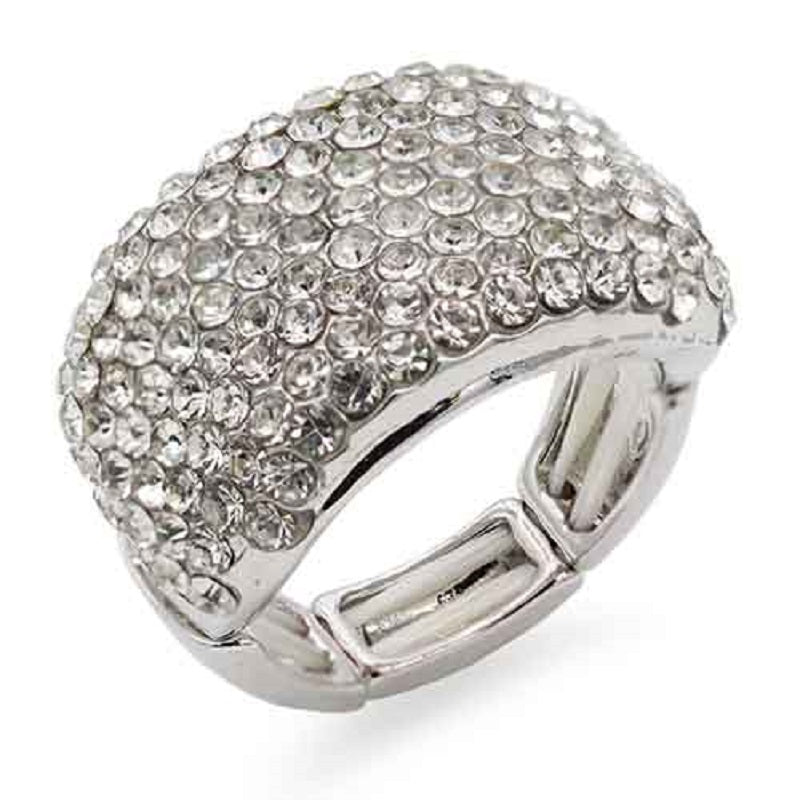 SILVER STRETCH RING CLEAR STONES ( 2260 SVCL ) – Ohmyjewelry.com