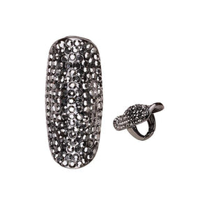HEMATITE Rhinestone Stretch Ring ( 150 BHM ) - Ohmyjewelry.com