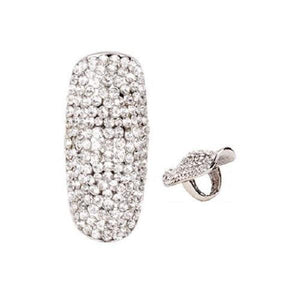 Clear Rhinestone Stretch Ring with Silver Accents ( 150 RCL ) - Ohmyjewelry.com