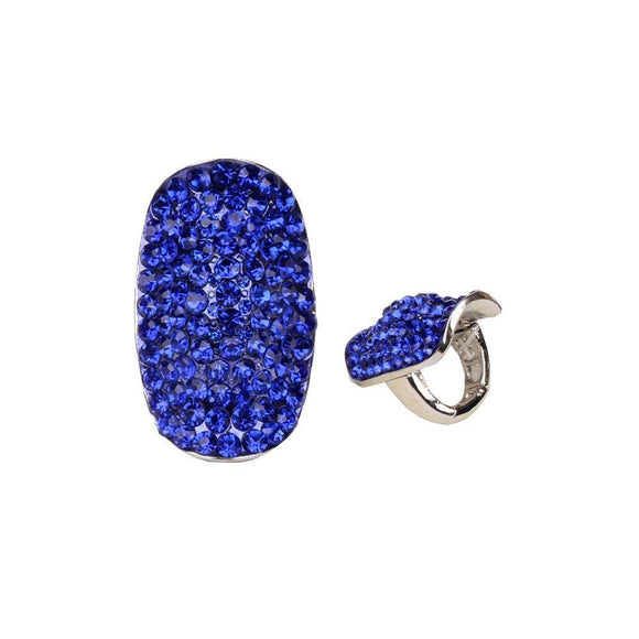 SILVER RING WITH BLUE STONES ( 157 RRY ) - Ohmyjewelry.com