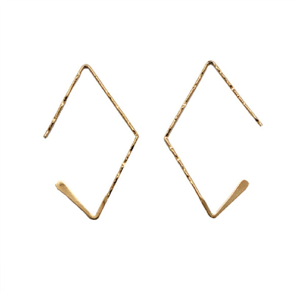 GOLD DIAMOND SHAPE EARRINGS ( 17666 GD )
