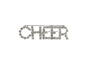 SILVER CHEER BROOCH CLEAR STONES ( 019 SCL )