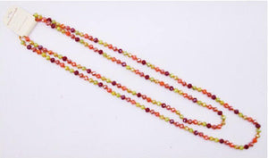 60" 8MM BROWN GREEN ORANGE CRYSTAL NECKLACE ( 101 ) - Ohmyjewelry.com