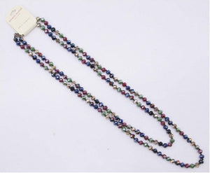 60" 8MM DARK COLOR MULTI COLOR CRYSTAL NECKLACE ( 101 ) - Ohmyjewelry.com