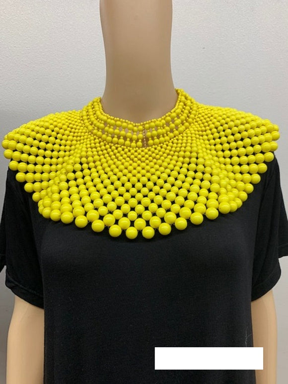 YELLOW BIB NECKLACE SET ( 0060 )