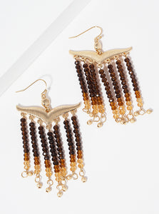 GOLD TOPAZ CRYSTAL EARRINGS ( 1080 GDTOP )