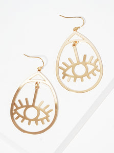 GOLD EYE EARRINGS ( 1117 GD )