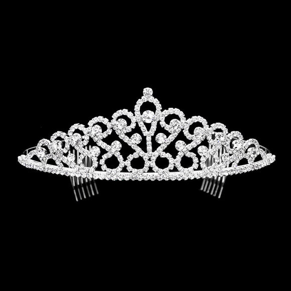 SILVER TIARA CLEAR STONES ( 1568 SCL )
