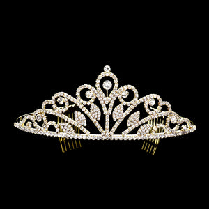 GOLD TIARA CLEAR STONES ( 1570 GCL )