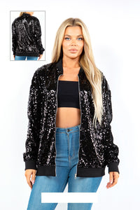 BLACK SEQUIN JACKET XL/2XL ( 0105P BK )